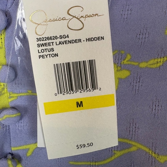 NWT Jessica Simpson Peyton Lavender w/ Lime Green Floral Peplum Crop Top - Picture 11 of 15